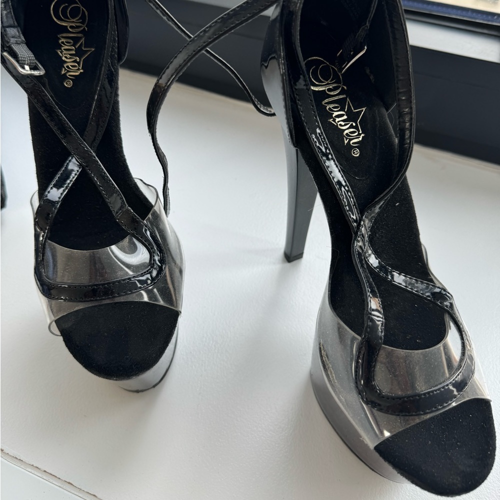 Size 8 black pleaser heels